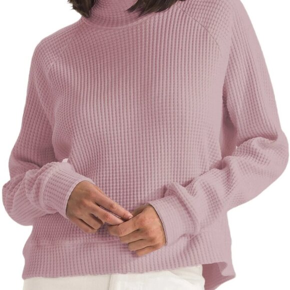 The North Face Chabot Women Thermal Knit Mock Neck Sweater Size XL Lavender - Picture 1 of 15